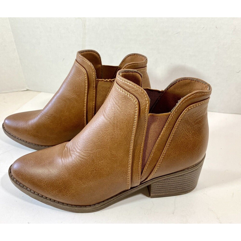 Paddock Women Boot Slip On Tan Shoes Sz 6.5 Ankle Boots